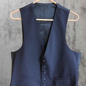 Men’s Blue Satin Vest 48R
